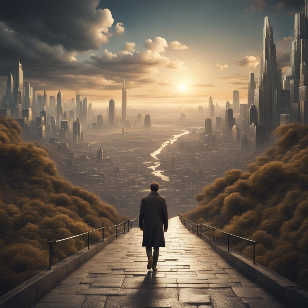 Pathway to a Shining City: Digital Matte Painting