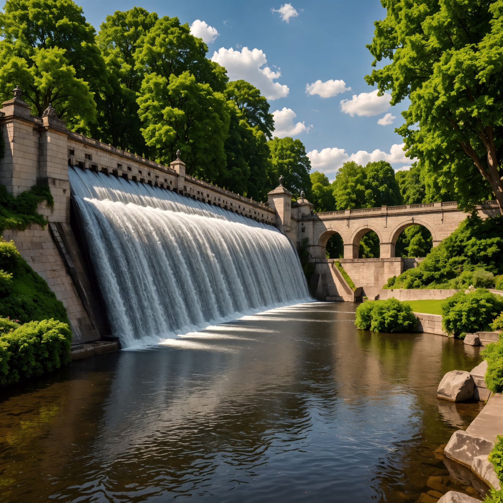 Garden Park Dam in Hyperrealistic Detail