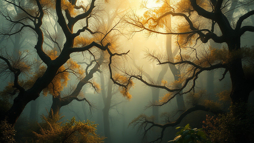 Mystical Forest in Radiant Light