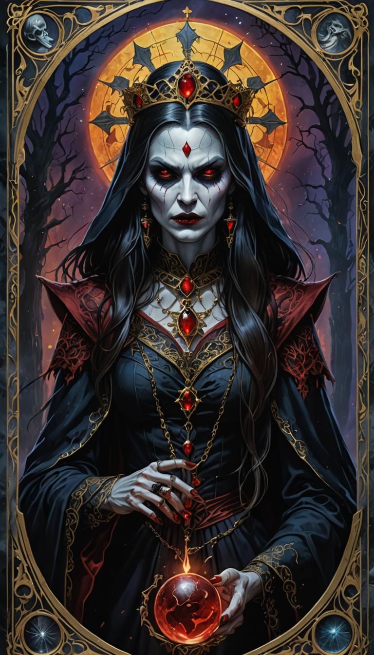 Vampire High Priestess Tarot in Hyperrealism