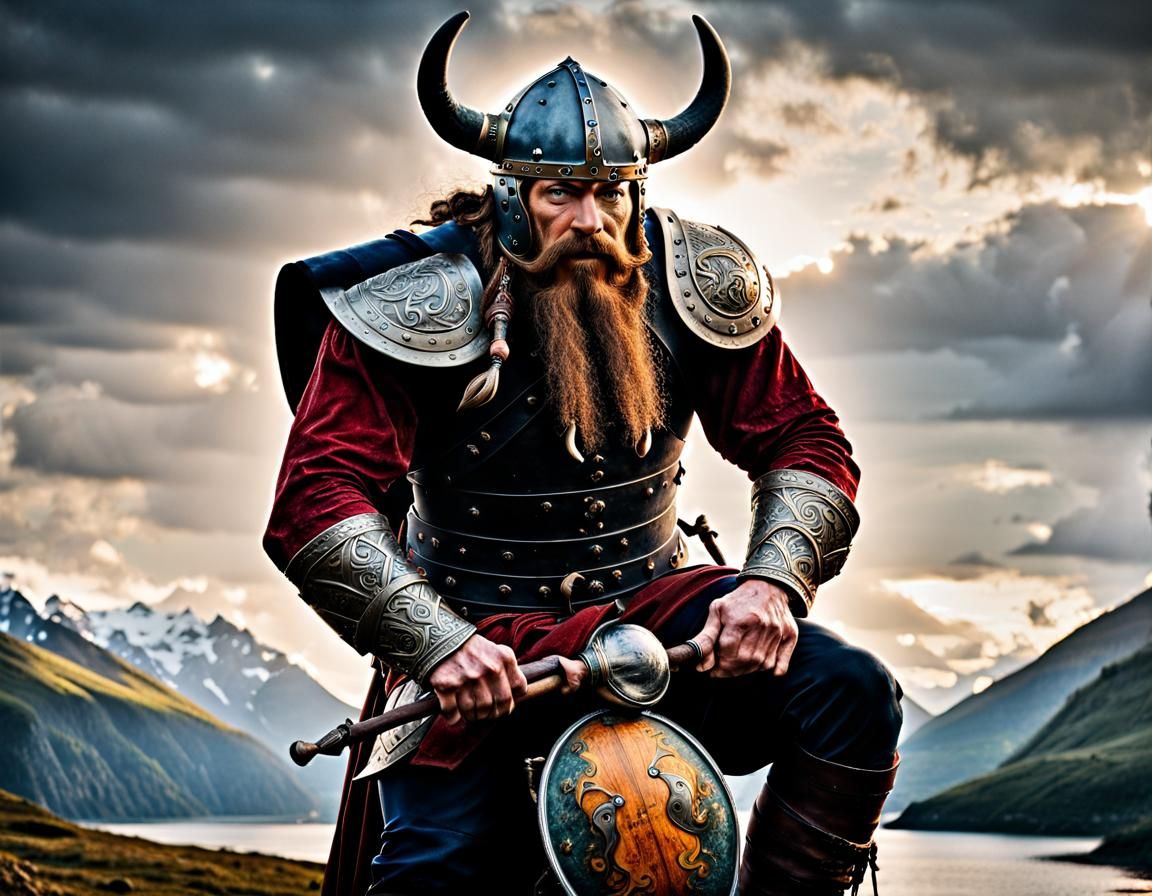 Viking Coffee Mug in Art Nouveau Style