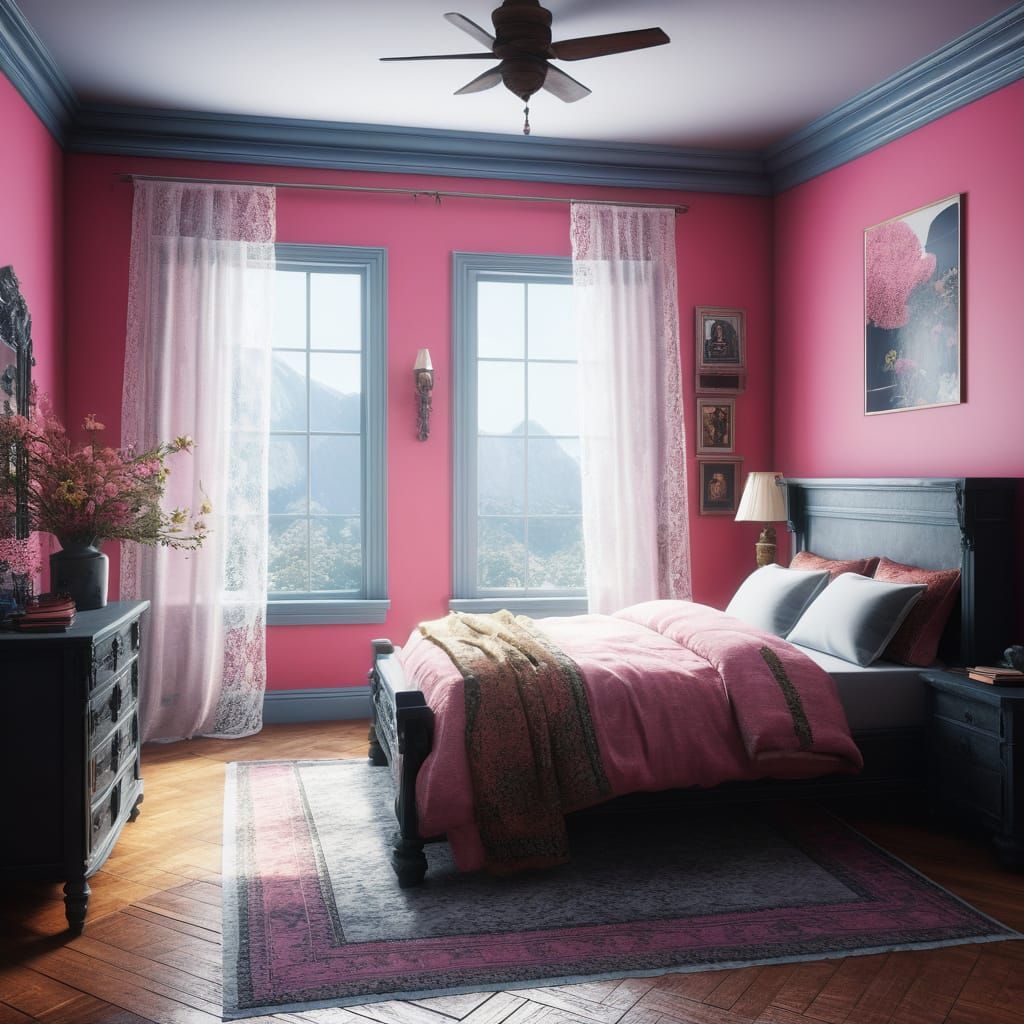 Fantastical Teenage Girl's Sanctuary in Vibrant Hues