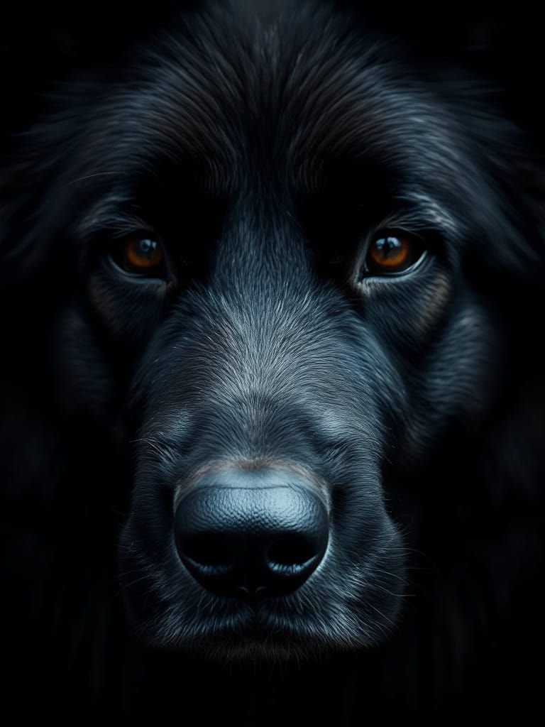 Luxurious German Shepherd Fur Fills the Frame with Mystery a...