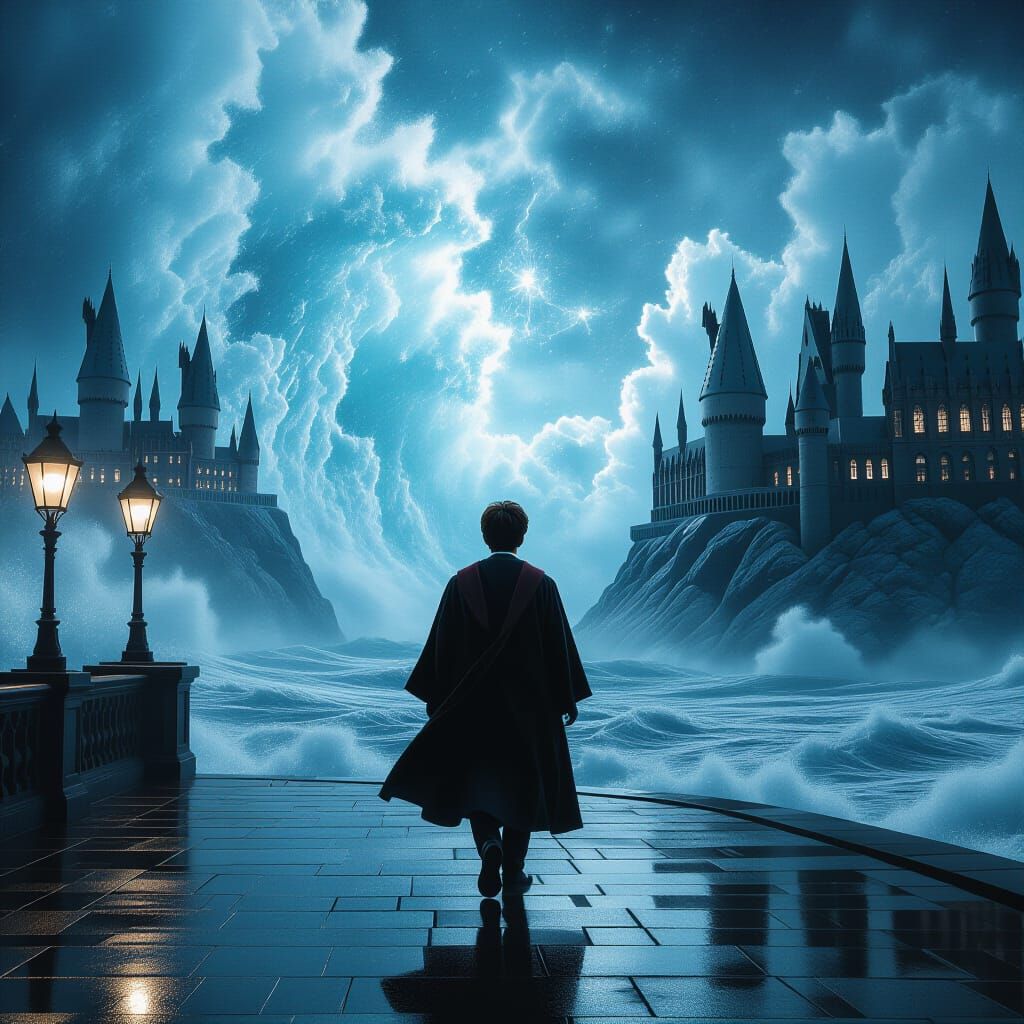 Harry Potter Tsunami: A Cinematic Still