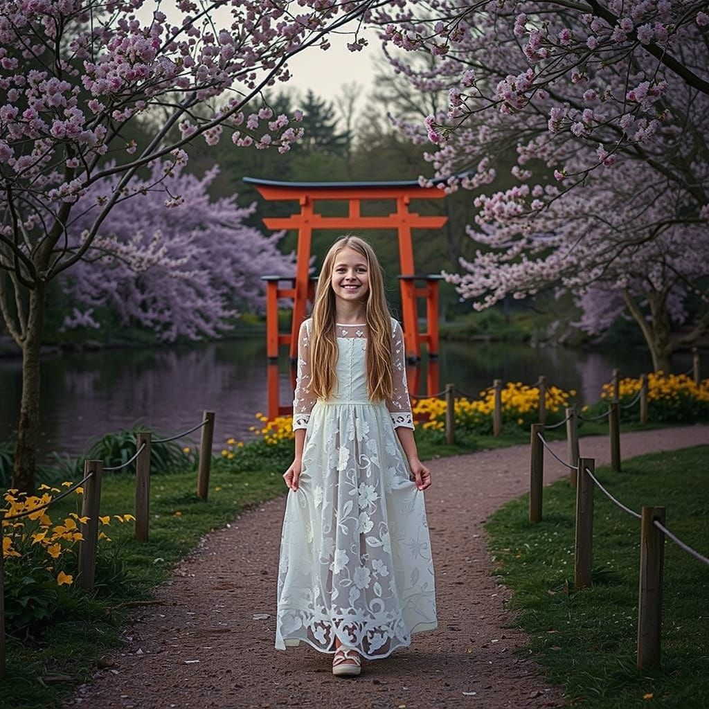 Early evening walk in the Oriental Park of Maulévrier, France - Hanami
