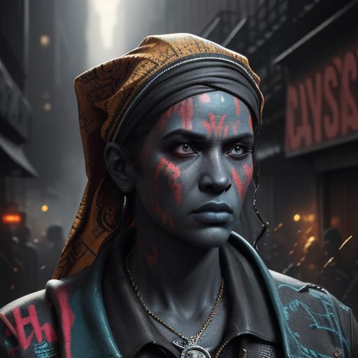 Statue of Liberty in Gritty Urban Digital Art