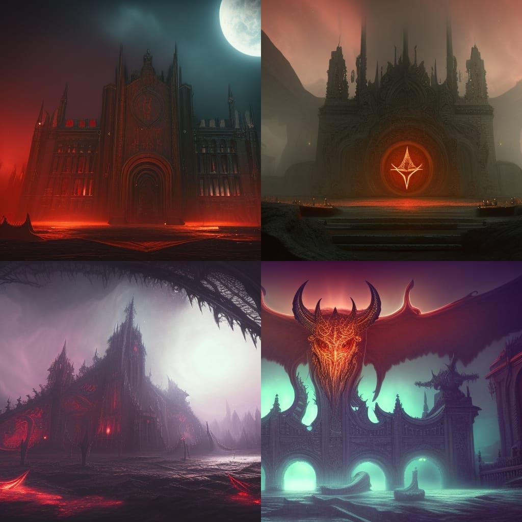 Satanic Symbol in a Detailed Matte Painting