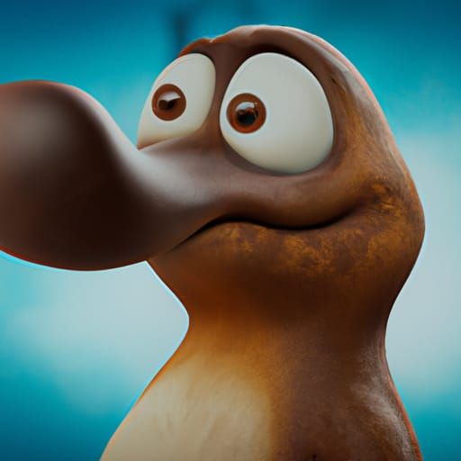 Charming Platypus in 3D Style