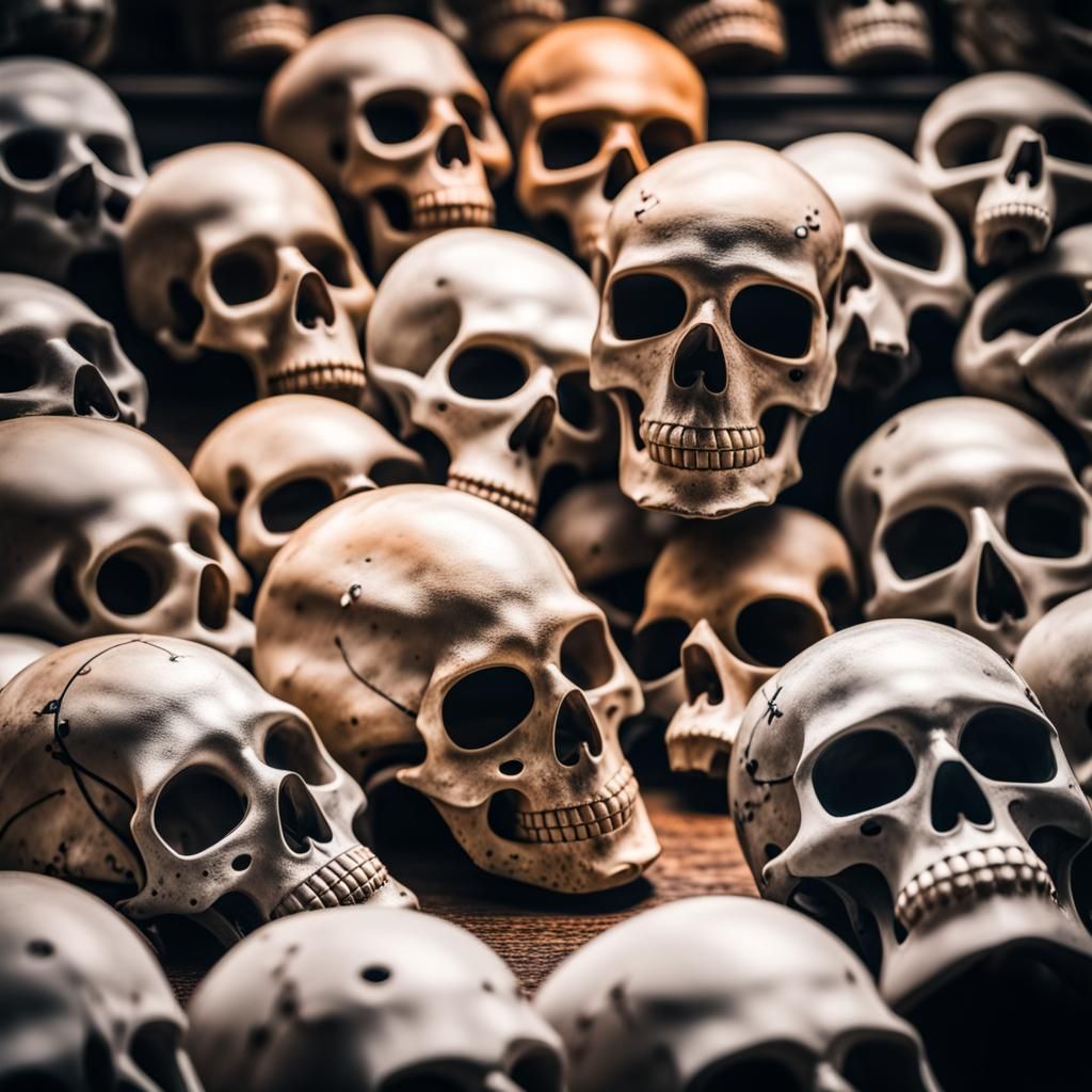 N95 masks on Skulls