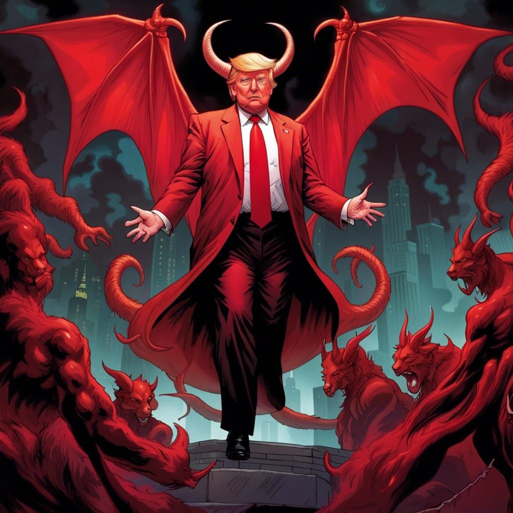 Satirical Devil Costume: Comic Book Art