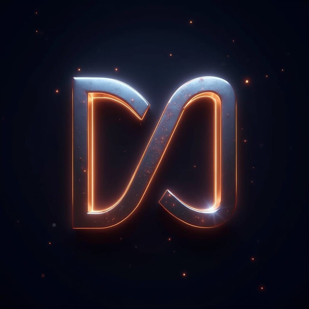 Futuristic Metallic Logo Design: Dynamic Fusion of D & M