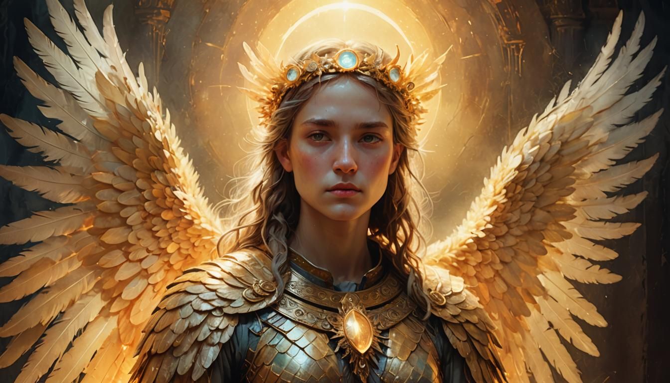 Heavenly Angel Creature in Golden Hour Light