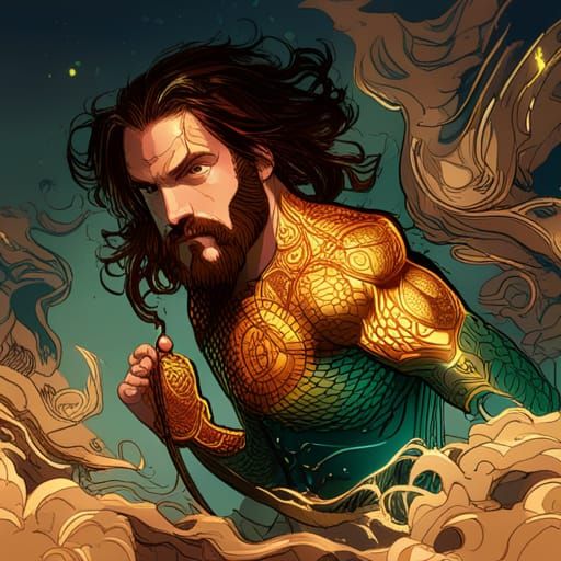 Aquaman in Luminous Colors and Intricate Detail