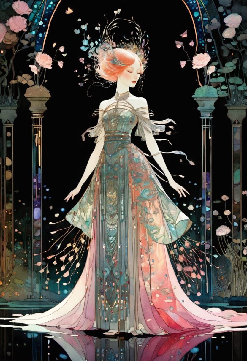 Ethereal Fairytale Landscape at Sunset