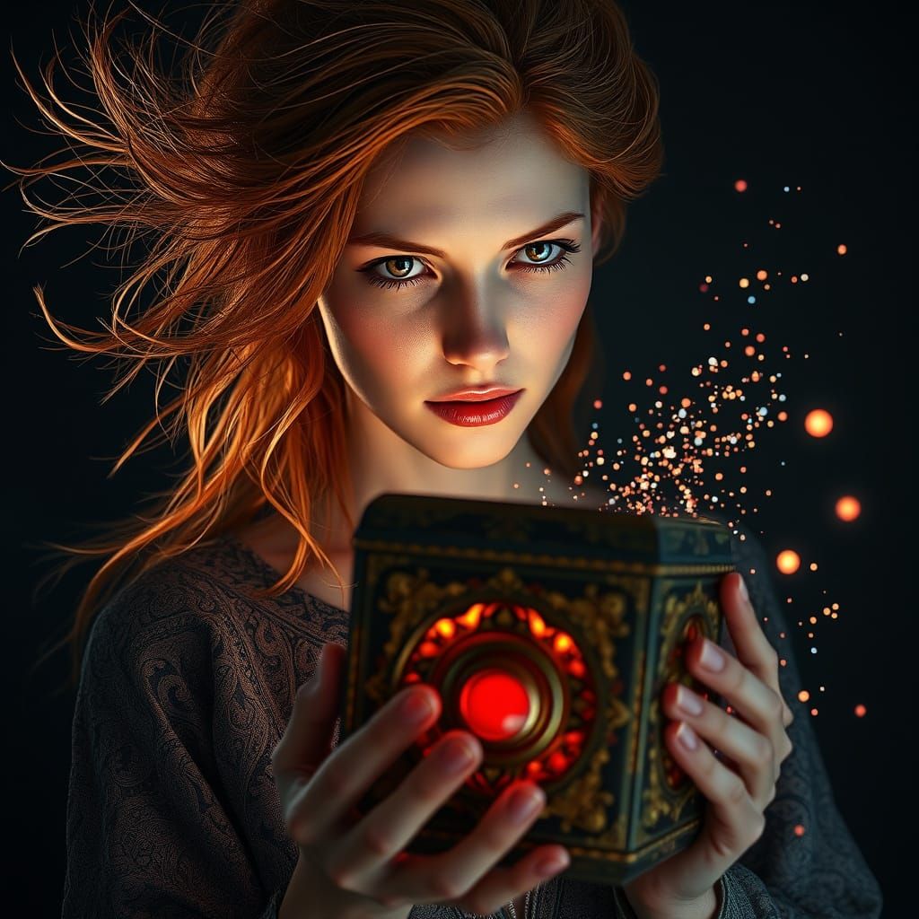 Hyper-Realistic Pandora in a Moment of Suspense