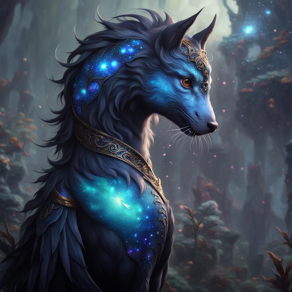 Intricate Fantasy Animal in Digital Watercolor