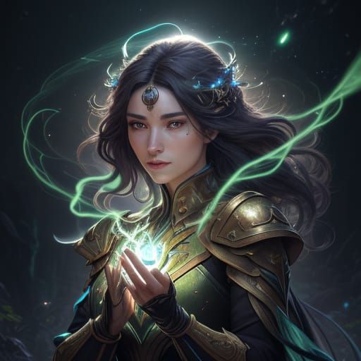 Ethereal Goddess Awakens in Moonlit Garden