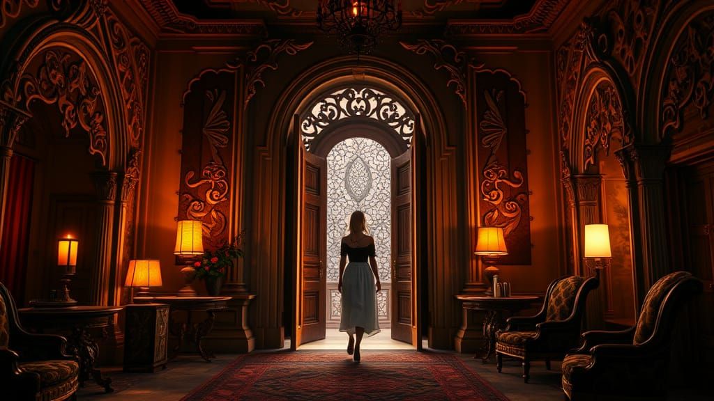 Mystical Hotel Lobby in Fantasy Concept Art Style