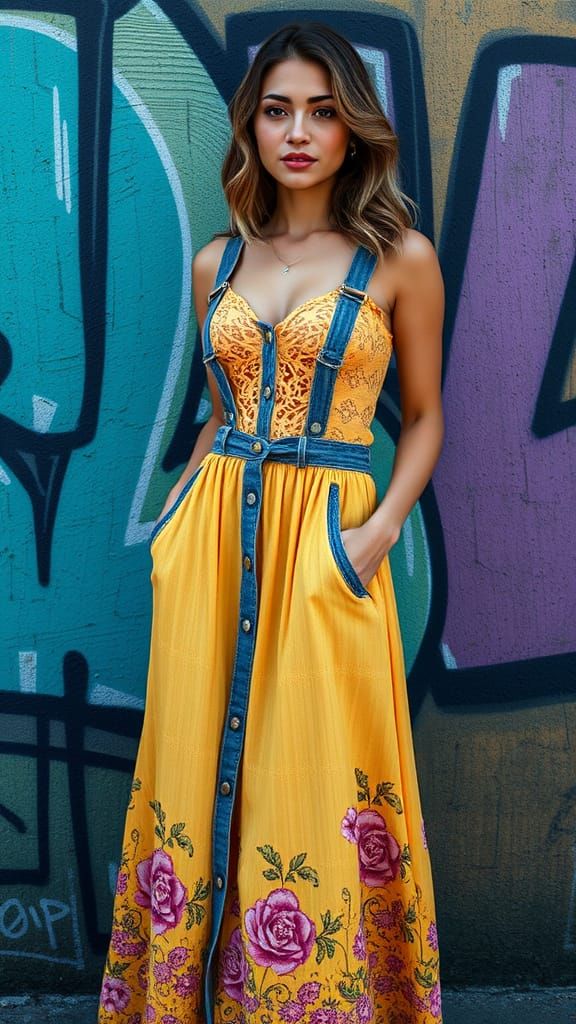 Yellow outdoor dress 