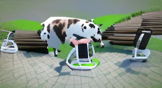 AI Generated Image of an Exercising Cow