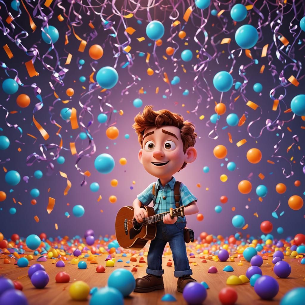 Pixar-Style 3D Render with Bright Colors