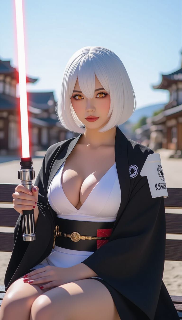 Asian Woman Inquisitor with Lightsaber on Kijimi