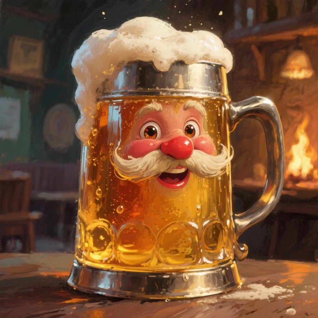 Painterly Portrait of a Cheerful Beer Tankard