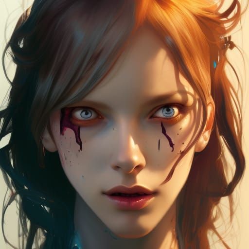 Hyperdetailed Portrait of a Living Dead Girl