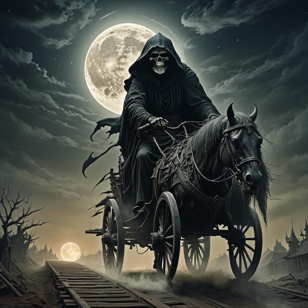 Grim Reaper's Chariot in Dark Fantasy Style