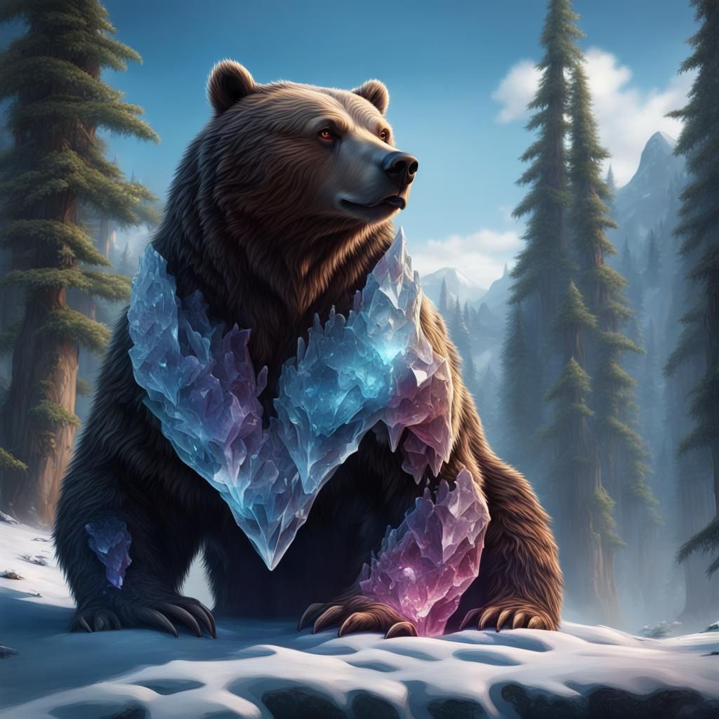 Crystalline Bear: Detailed Fantasy Concept Art