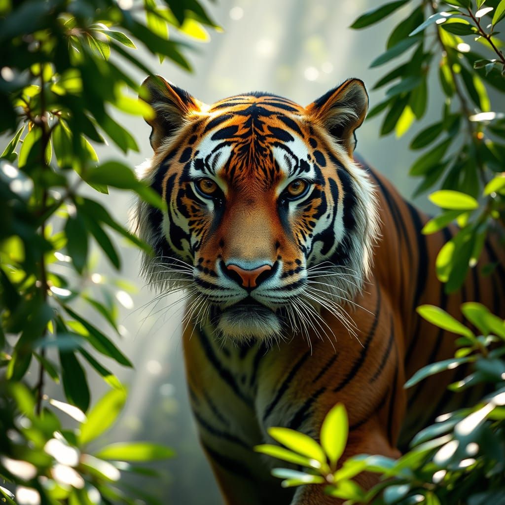 Magnificent Sumatran Tiger in Jungle, Photorealistic