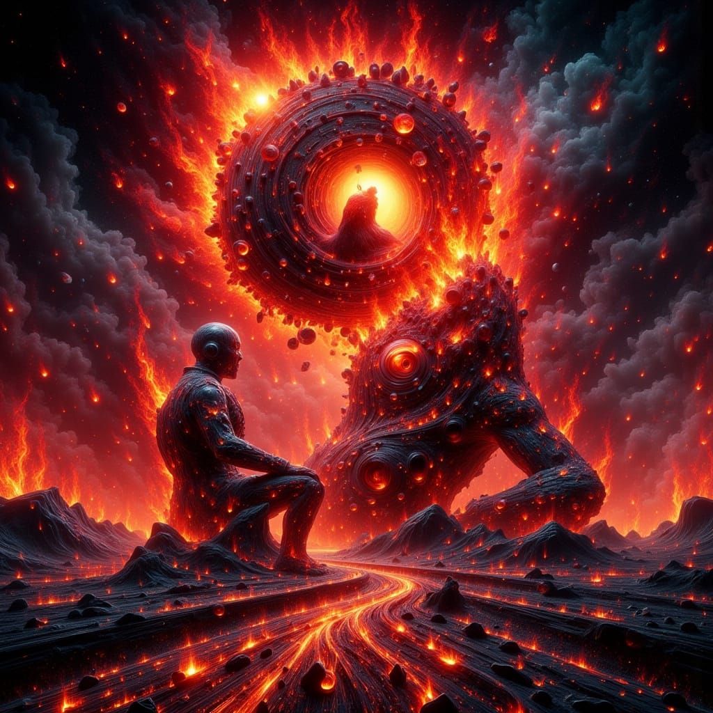 Intense Fire Engine Red in Futuristic Style