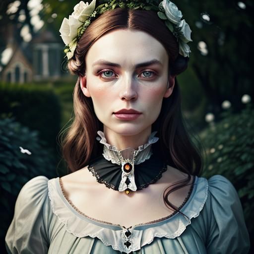 Victorian Lady Portrait in Ambient Light