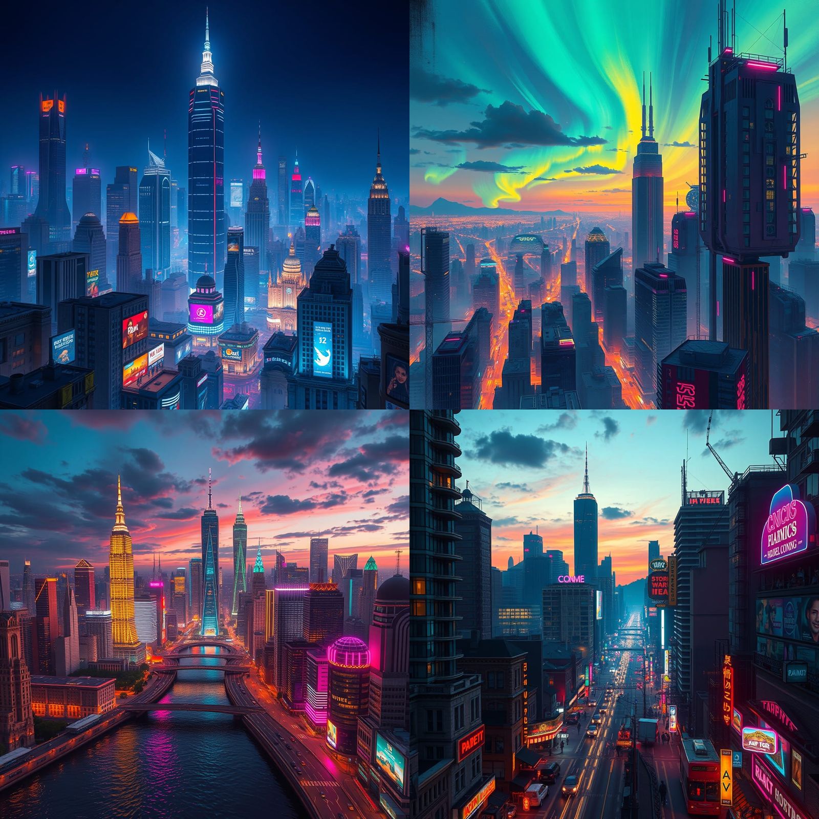 Vibrant Cityscapes of Wonder at Night