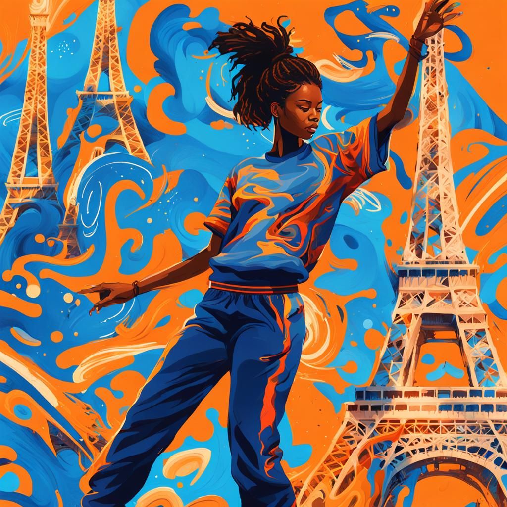 Hip Hop Dancer in Paris: Vibrant Concept Art