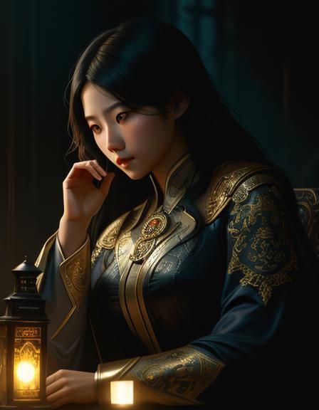 Kisaeng Hwang Jin-Yi Portrait: Hyperrealistic Digital Art