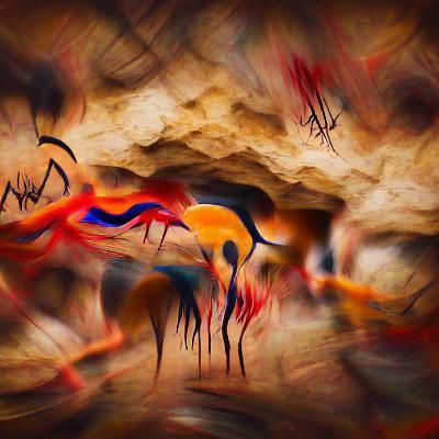 Abstract Cave Painting in 8K