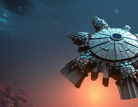 starfish reef intricate mech details, ground level shot, 8K ...