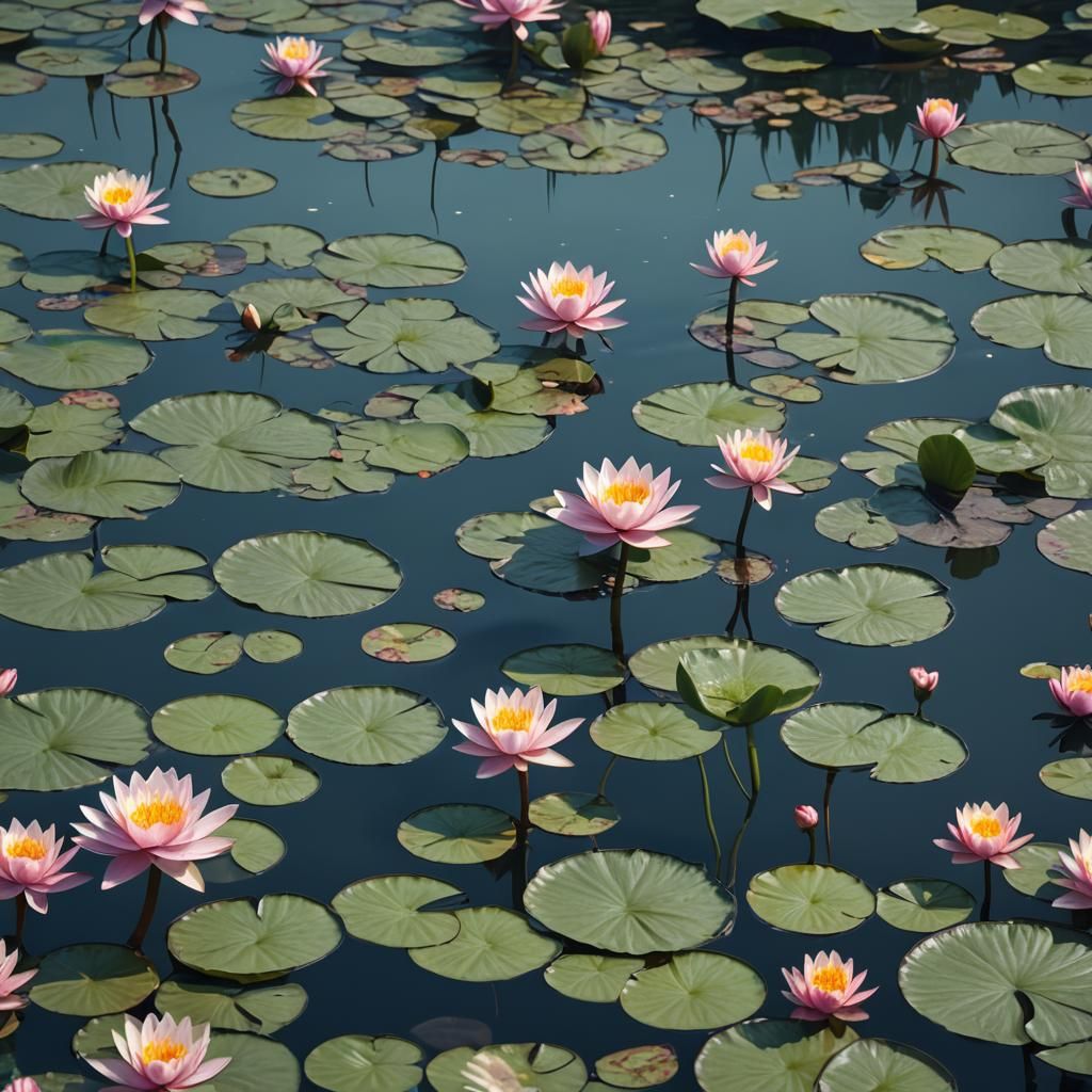 Fantastical Water Lilies in Deep Color