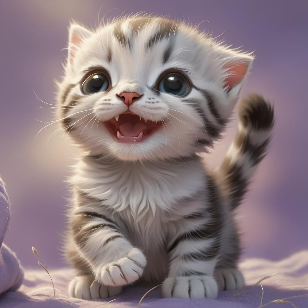 Adorable Happy Kitten Generated by AI