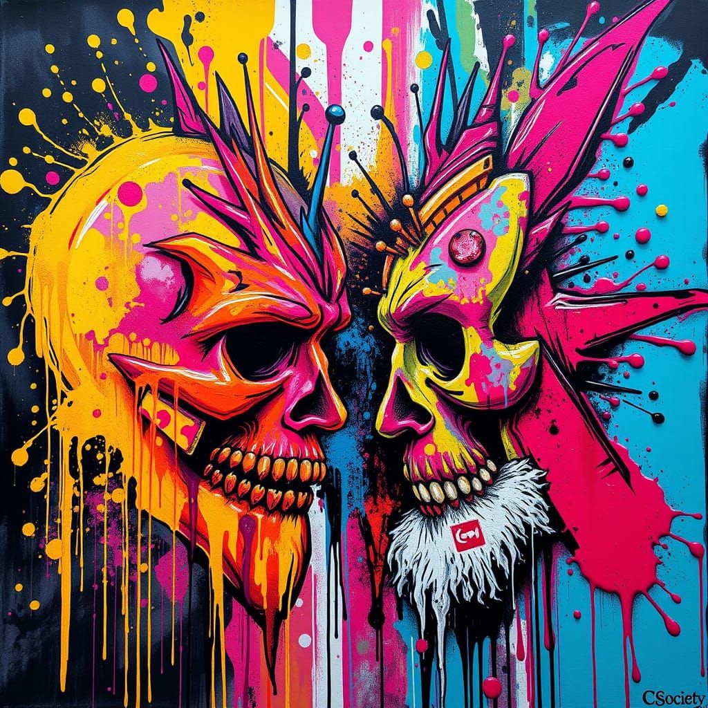 Vibrant Urban Surrealism: Mystical Graffiti Exchange