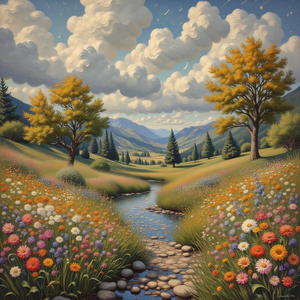 Post-Impressionist Landscape with Gentle Respite