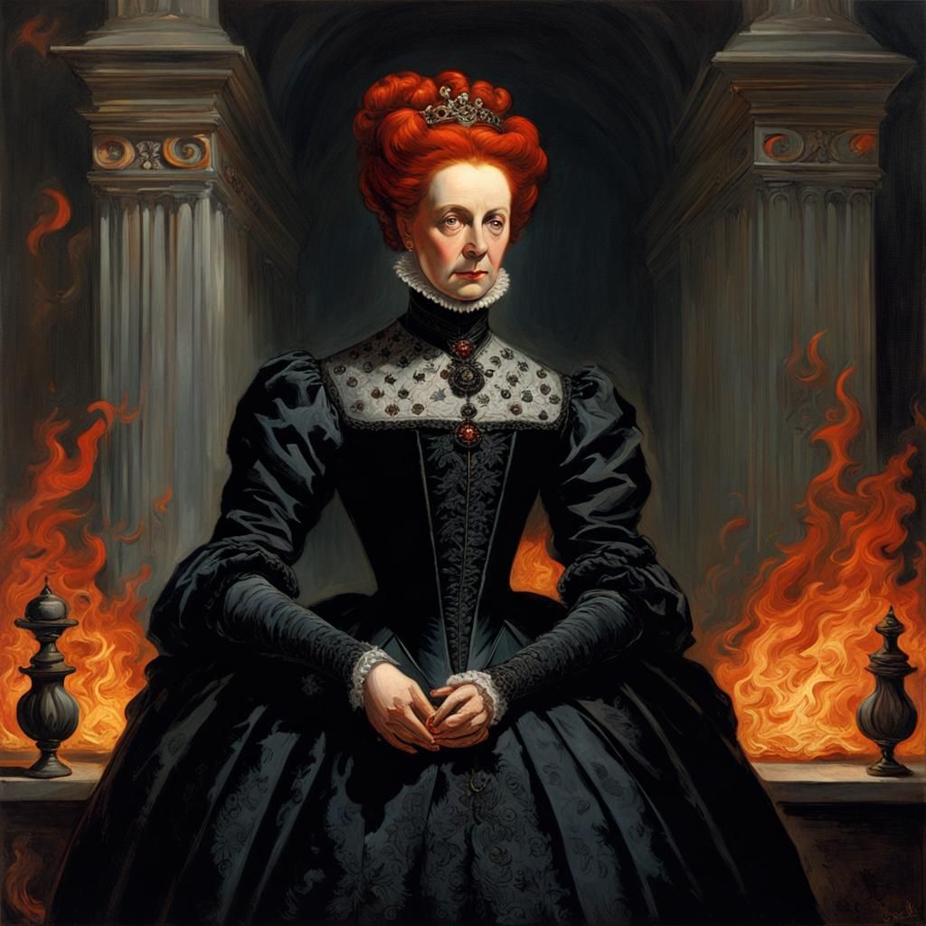 Catherine de' Medici in Dark Baroque Horror Style