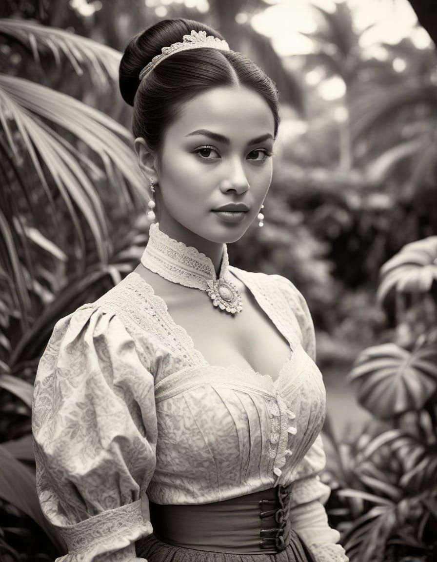 Vintage Indonesian Beauty in Colonial Mansion