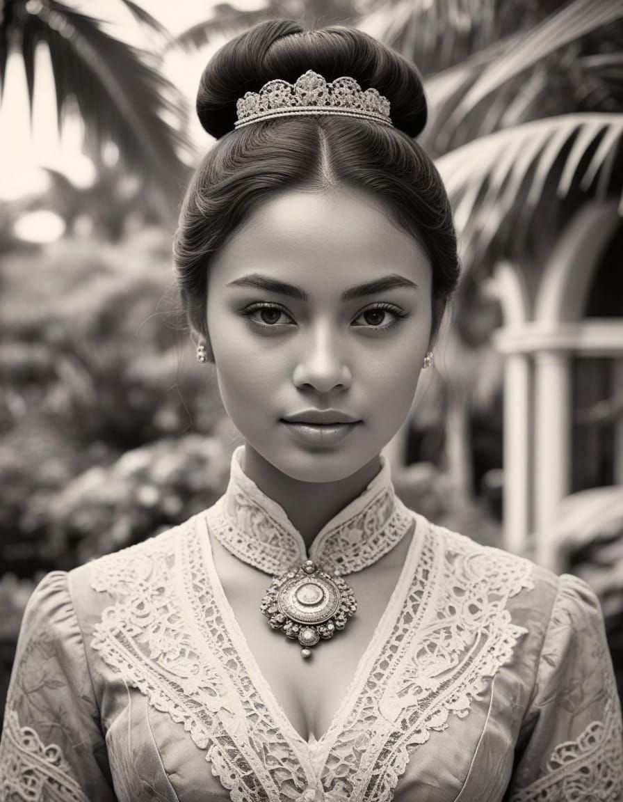 Elegant Indonesian Beauty in Vintage Sepia Tone
