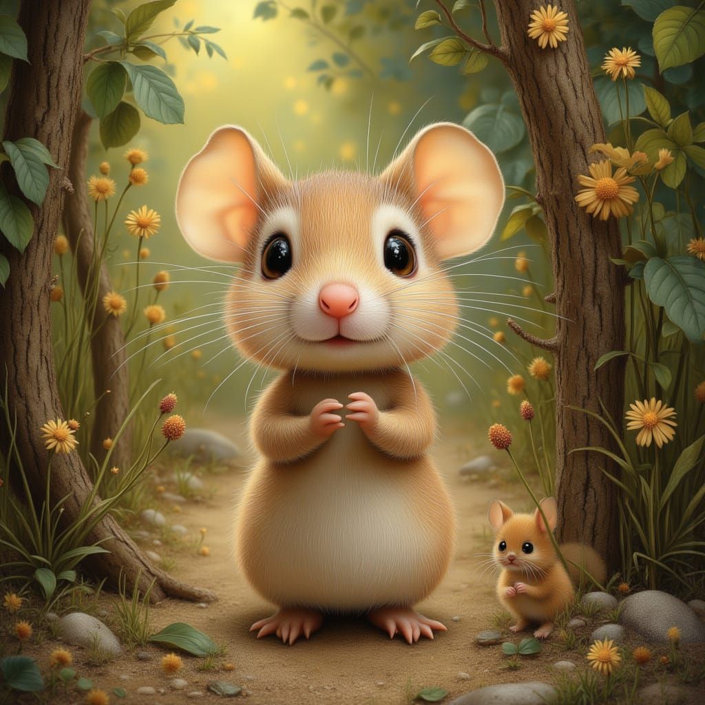 Friendly Mouse Watching Cat