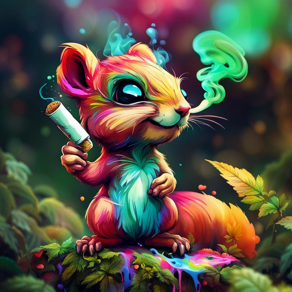 Chibi Squirrel in an Enchanted Forest
