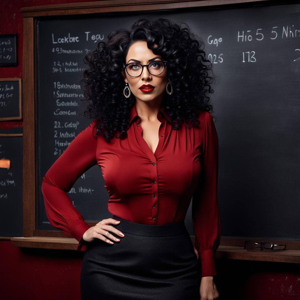 Photo, realistic, high quality, 8k, Mrs Saunders, elementary...