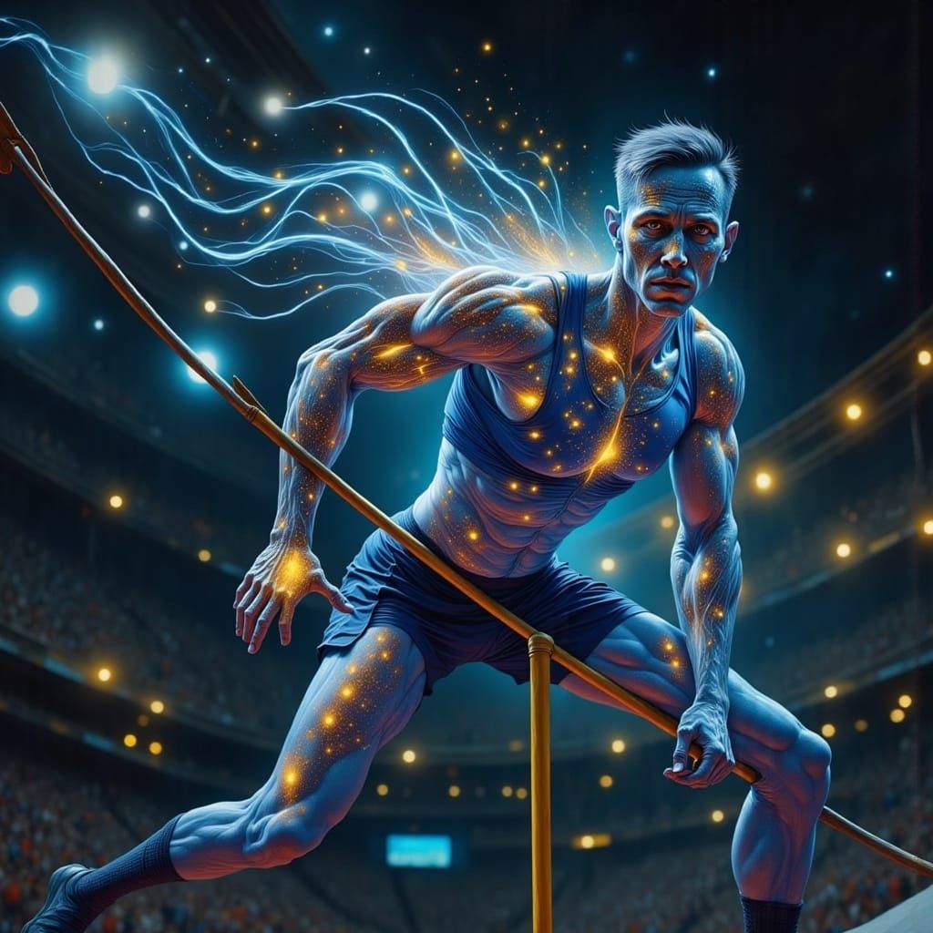Pole Vaulter Ready, Dynamic Visualizations in Digital Art
