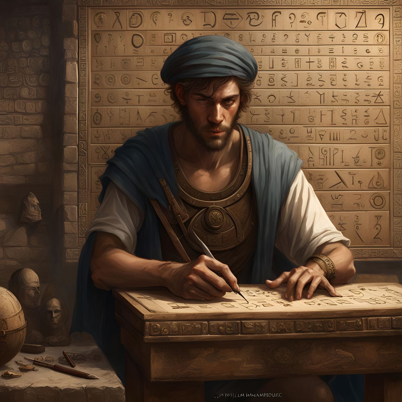 Phoenician Sailor Creates Alphabet in Dystopian Setting